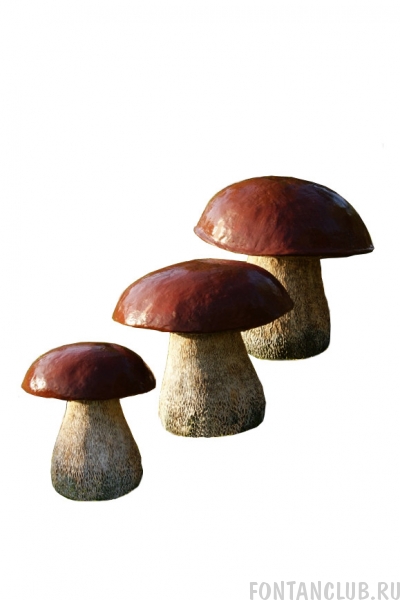 Садовая фигура грибы Боровики (белые), набор 3 шт, Н-50,60,70см