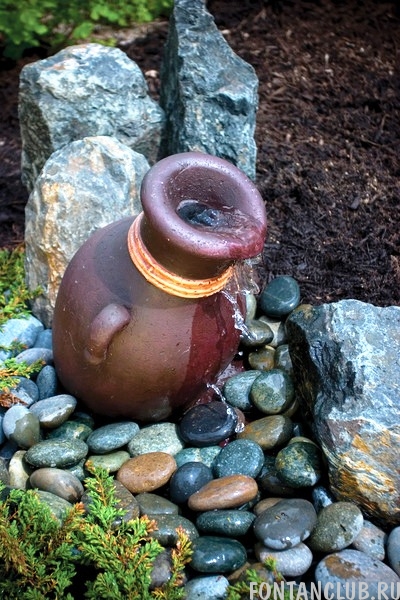 Фонтан для сада наклонная ваза АМФОРА, малая, H-40см