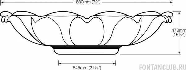Чаша для фонтана, бассейн, размер XL: 370*4900*4900 мм, артикул 004XL