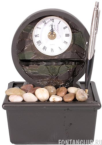 Настольный фонтан - часы с ручкодержателем, F1320
