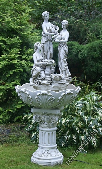 Садовый фонтан для дачи Три Грации, Н=140 см, артикул F1323,  В наличии!
