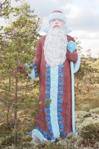 Фигура Дед Мороз с посохом, Н-140см, для улицы и помещений