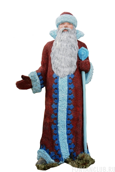 Фигура Дед Мороз с посохом, Н-140см, для улицы и помещений
